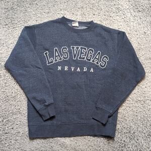 Las Vegas Sweater Adult Small Blue Destination Nevada Sweatshirt Embroidered